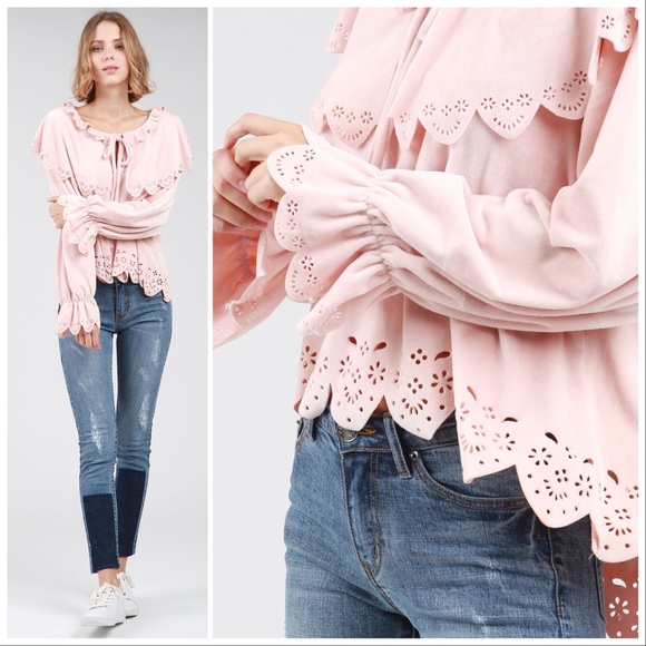 Blush & Velvet Crush Eyelet Top - Picture 7 of 9